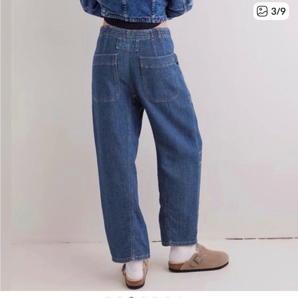 Free people midnight voyage dropped boyfriend Blue Denim Jeans - Picture 3 of 10